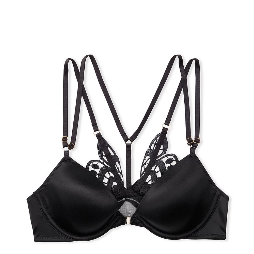 Victorias Secret Black Butterfly Lightly Lined Demi Bra Size 34C - Picture 2 of 8